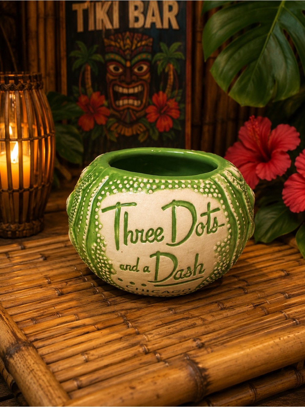 Three Dots and a Dash Sea Urchin Chicago Tiki Neon Green Edition Tiki Farm 2013